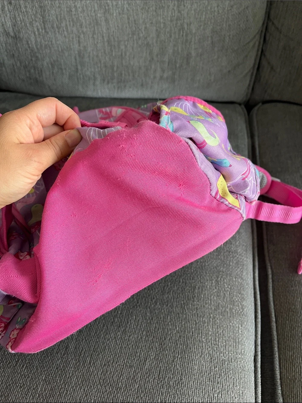 Pottery Barn Kids Pink Bird Print Backpack - Small